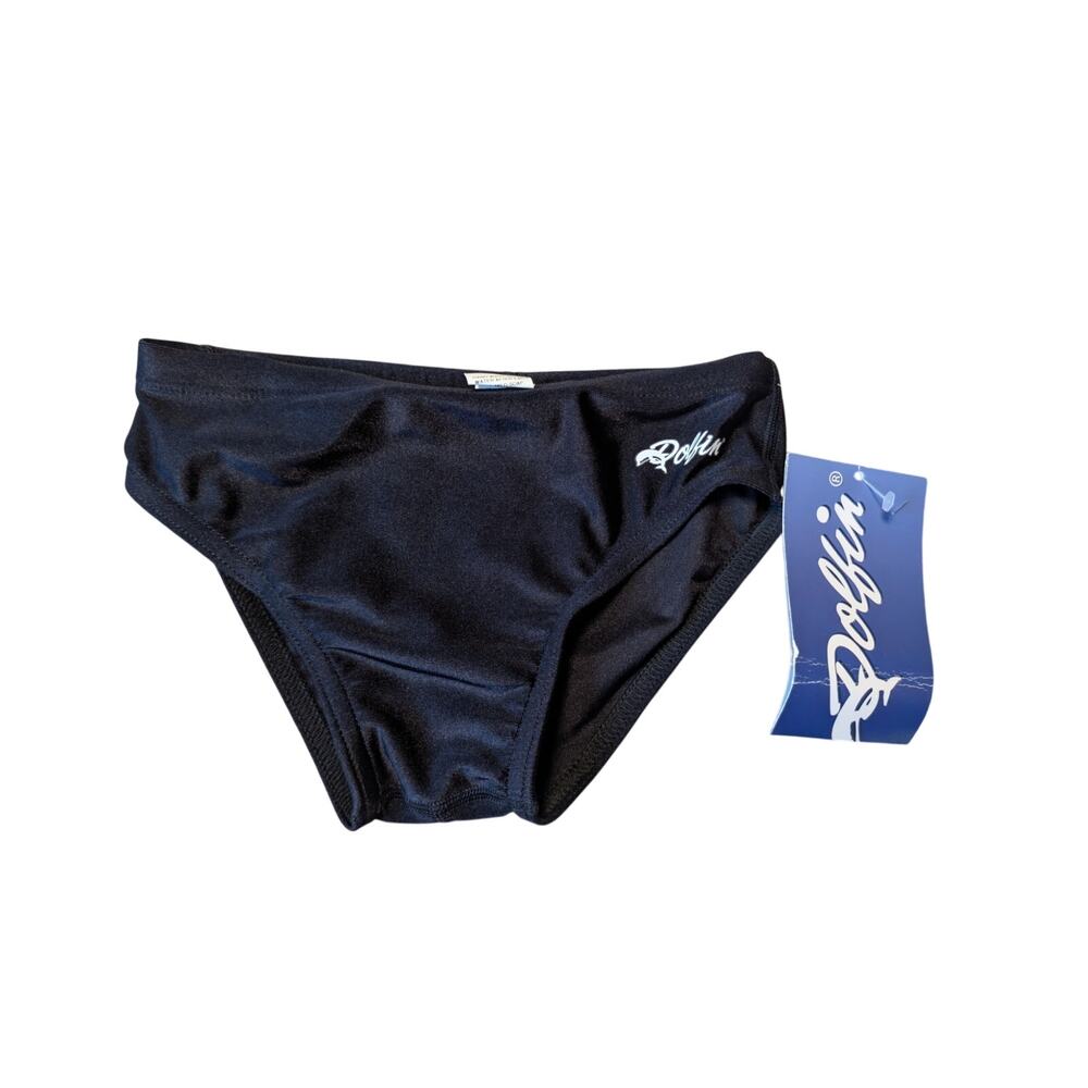 Dolfin Women's Solid Racer Swim Briefs Bikini Style Swimsuit Black Size 26 NWT
